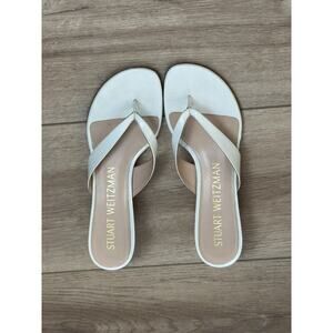 Stuart Weitzman Women's Brigida 50 Slip On Thong Sandals/White/ US 6 /$375